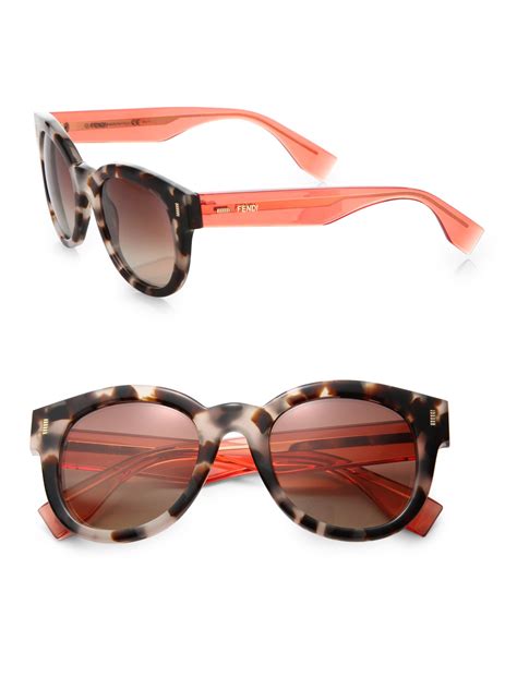 fendi havana pink glasses|Fendi round 52mm sunglasses.